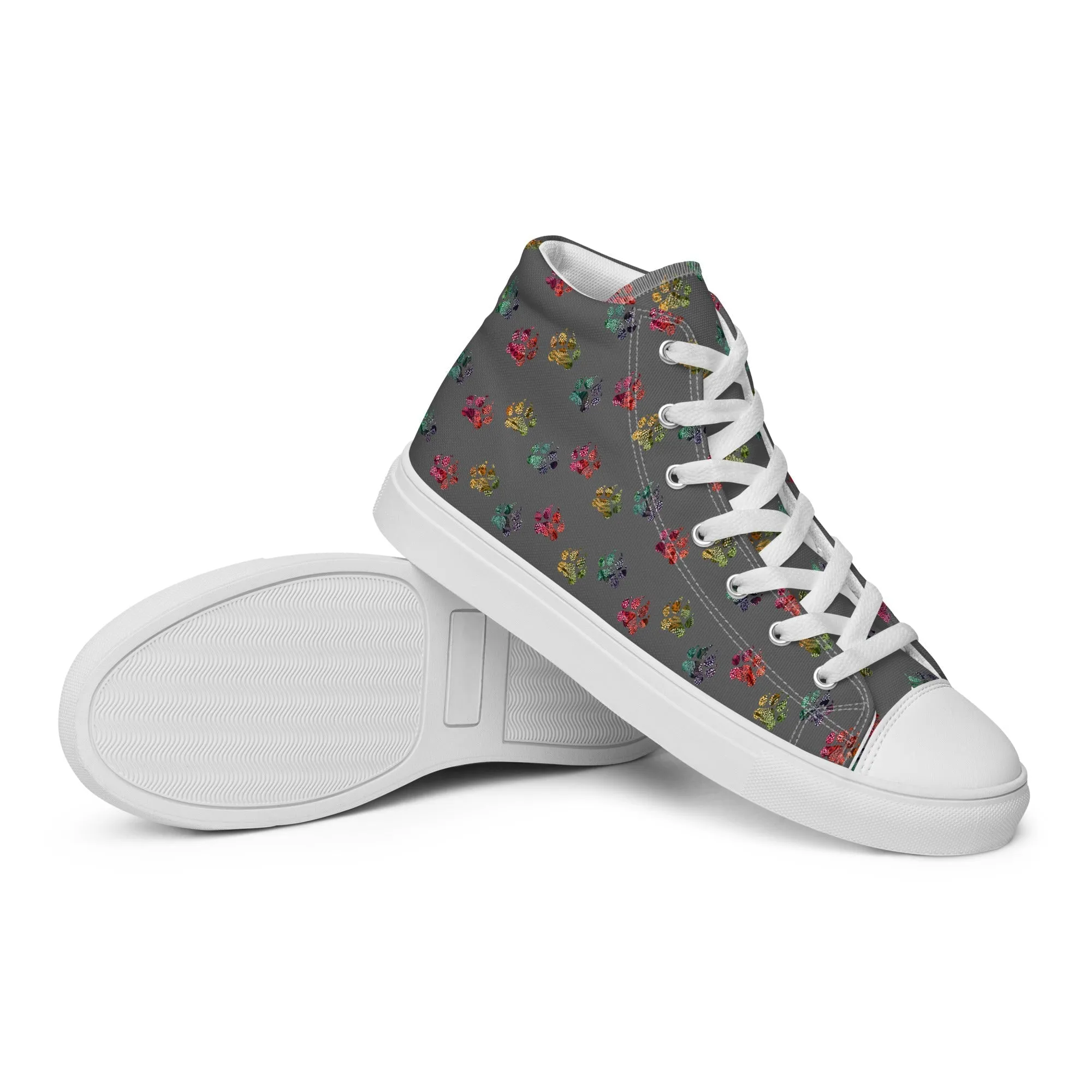 Women’s Grey Paw Prints Sneakers