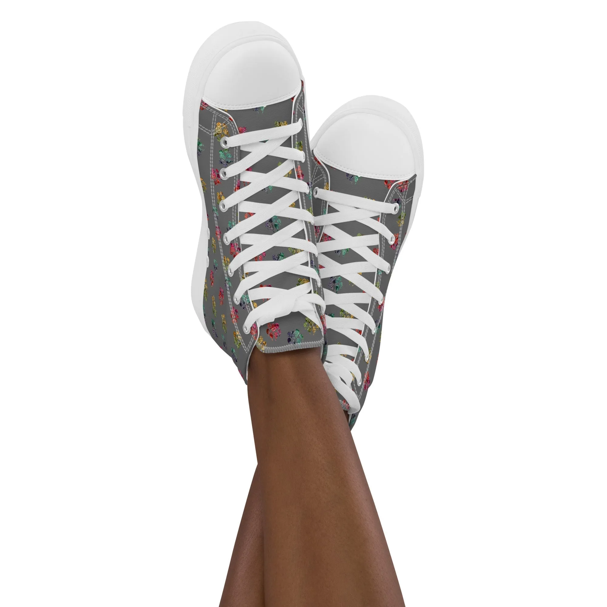 Women’s Grey Paw Prints Sneakers