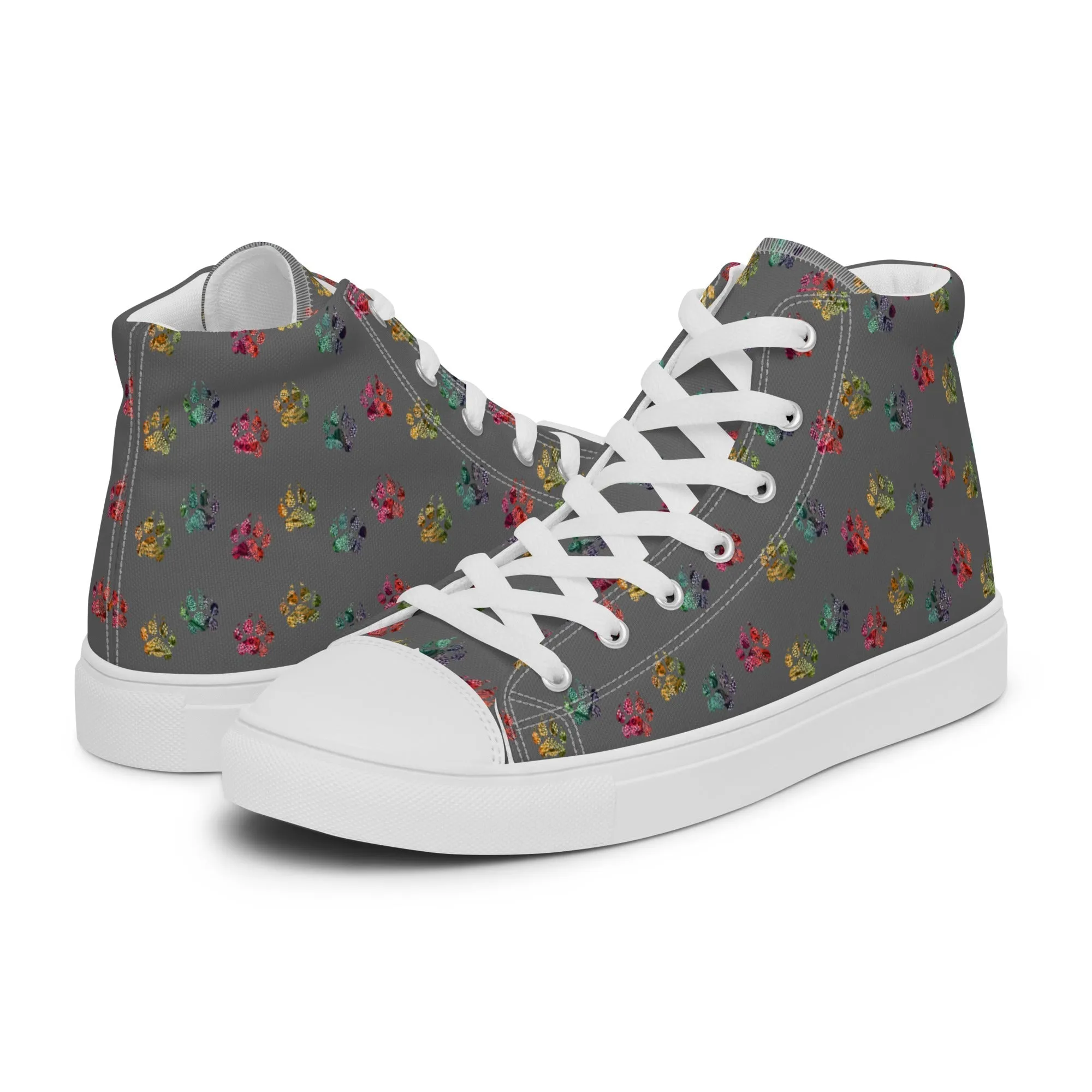 Women’s Grey Paw Prints Sneakers