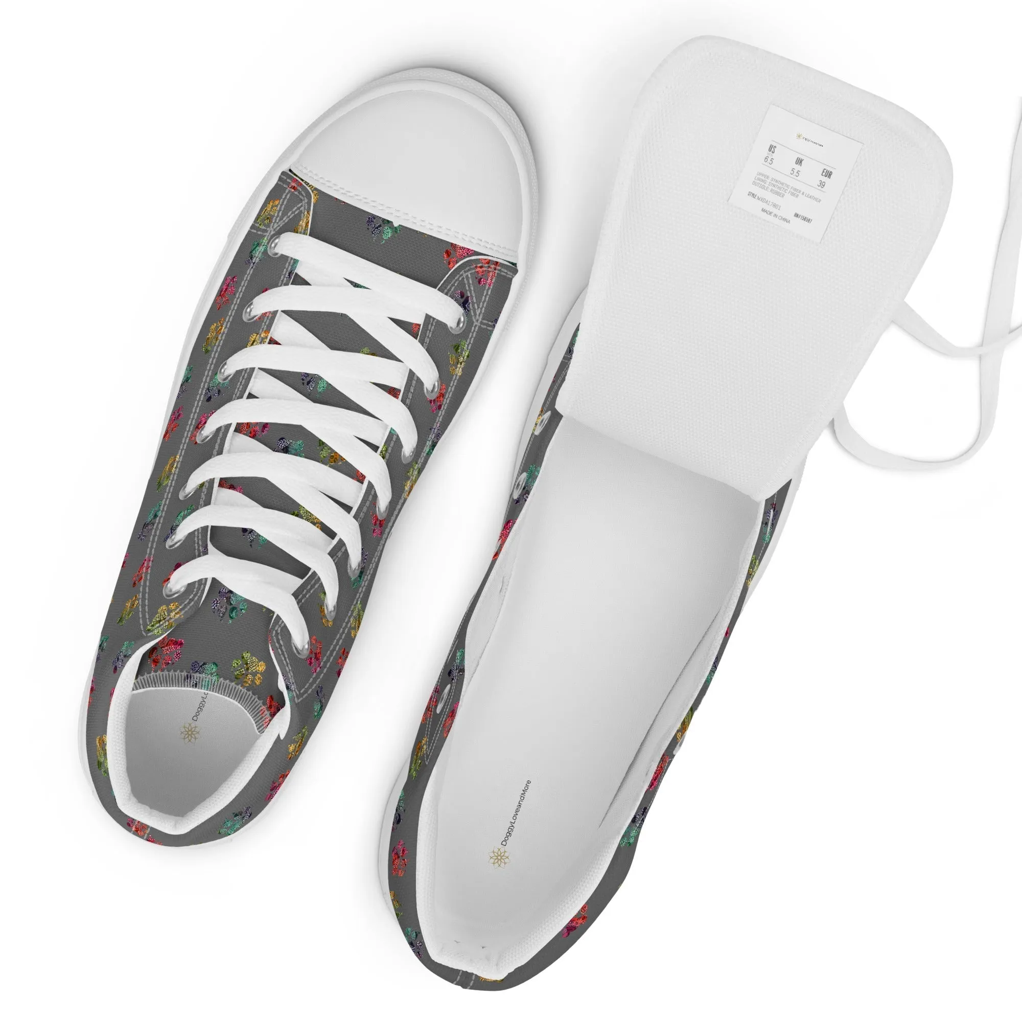 Women’s Grey Paw Prints Sneakers