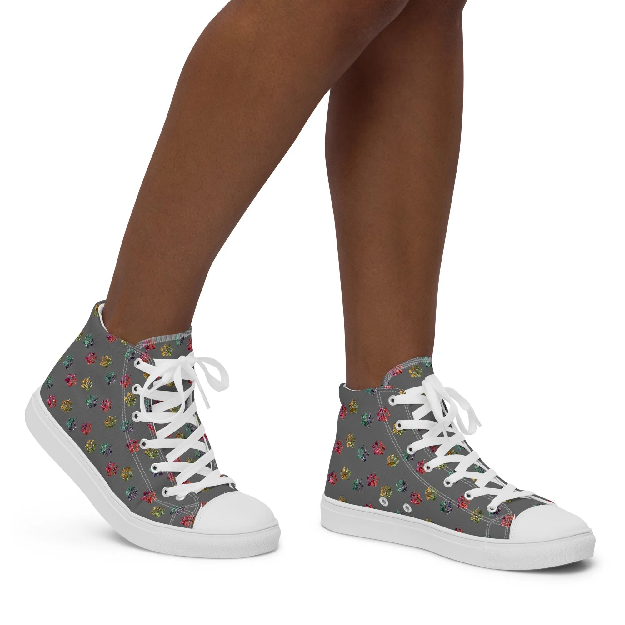 Women’s Grey Paw Prints Sneakers