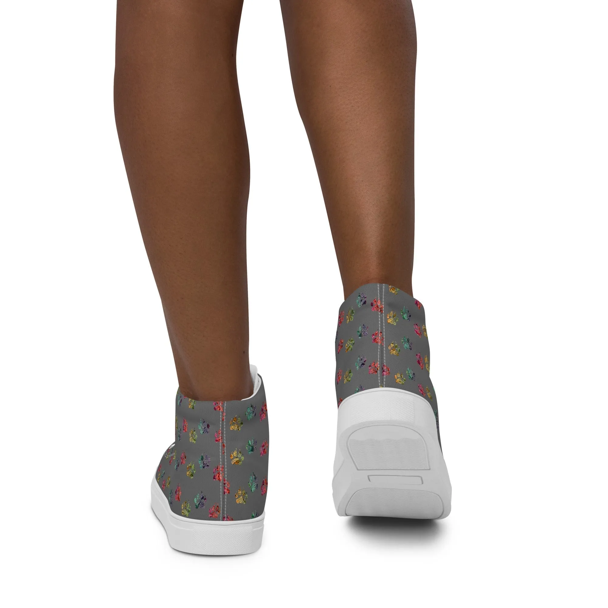 Women’s Grey Paw Prints Sneakers