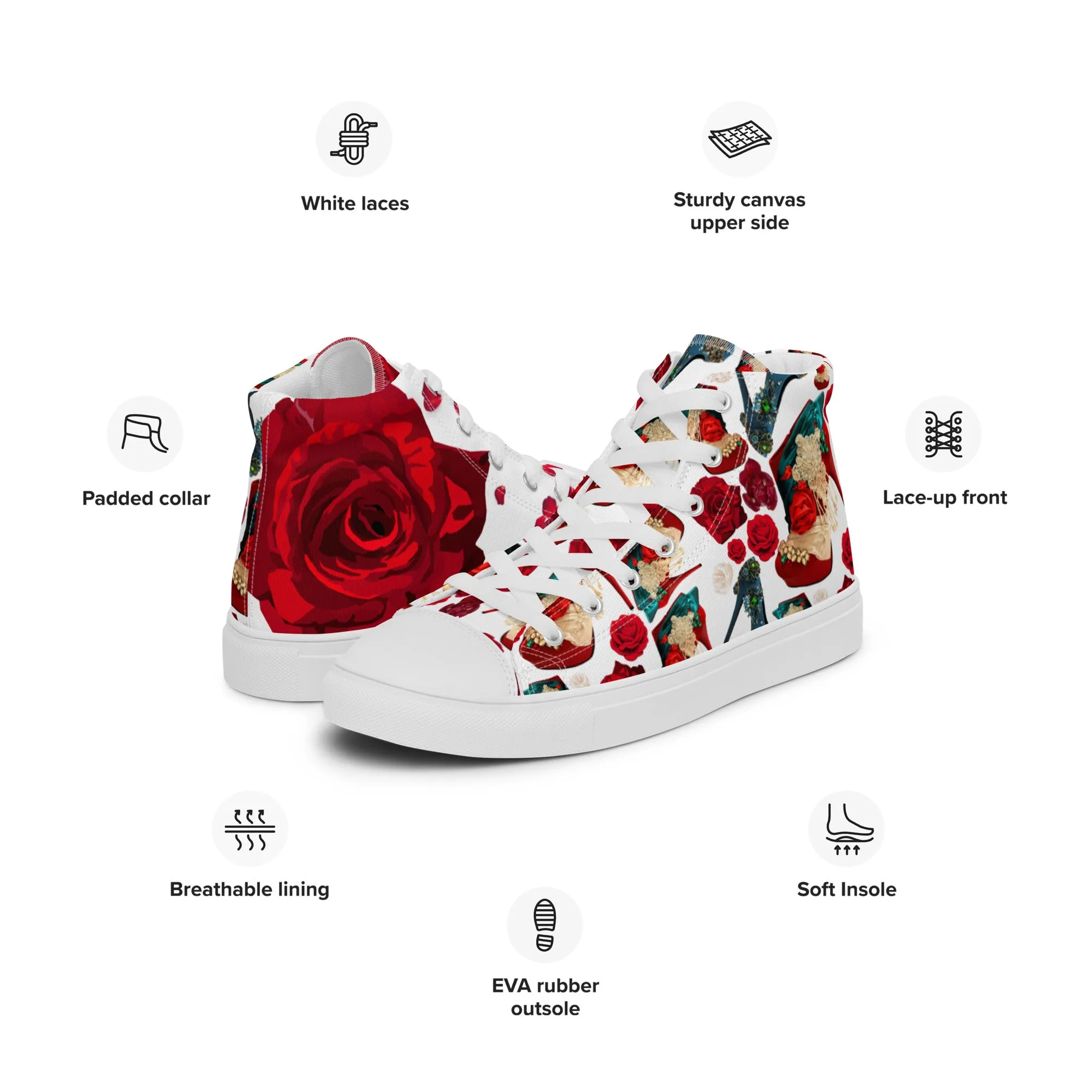 Women’s high top canvas shoes 'Amore tricolore'