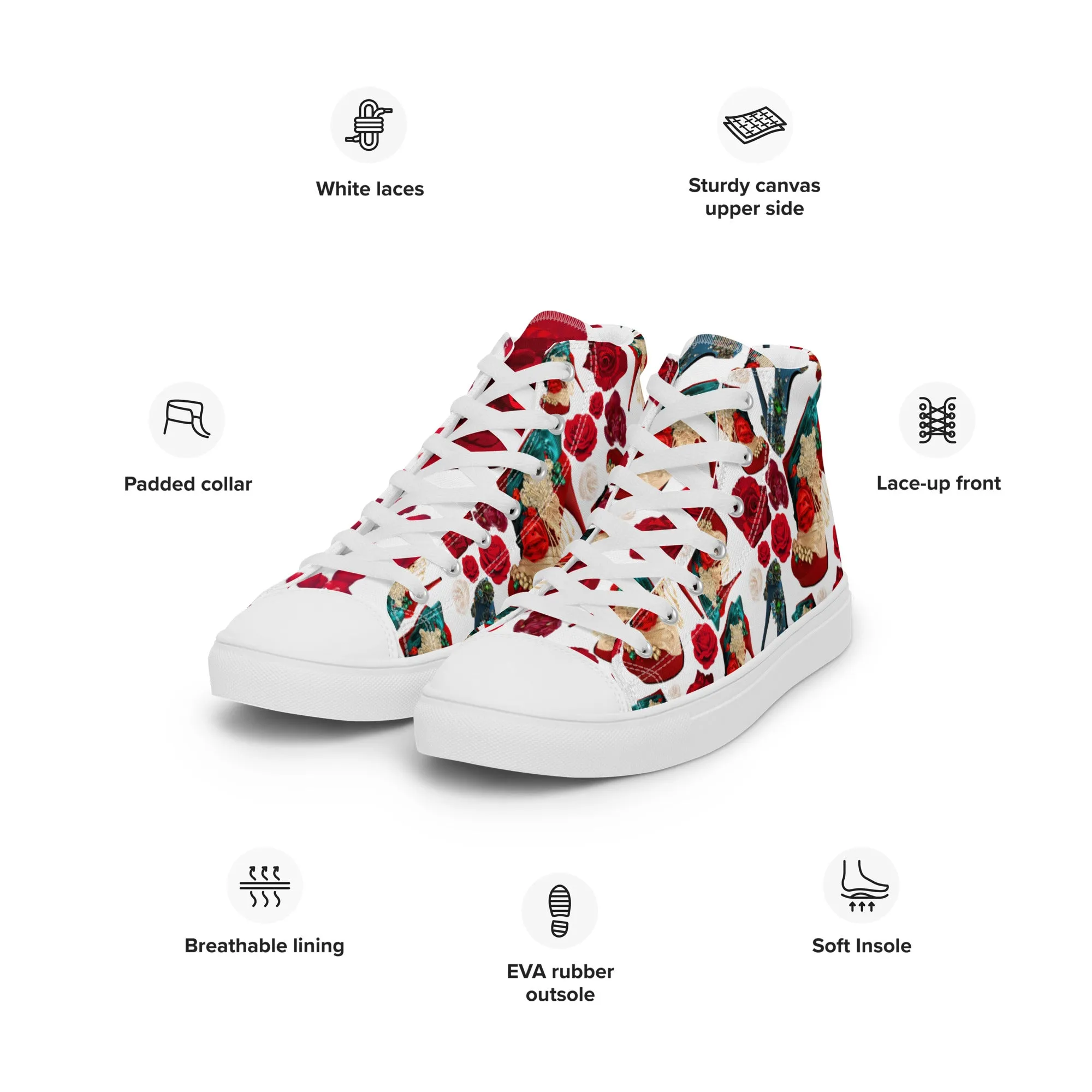 Women’s high top canvas shoes 'Amore tricolore'