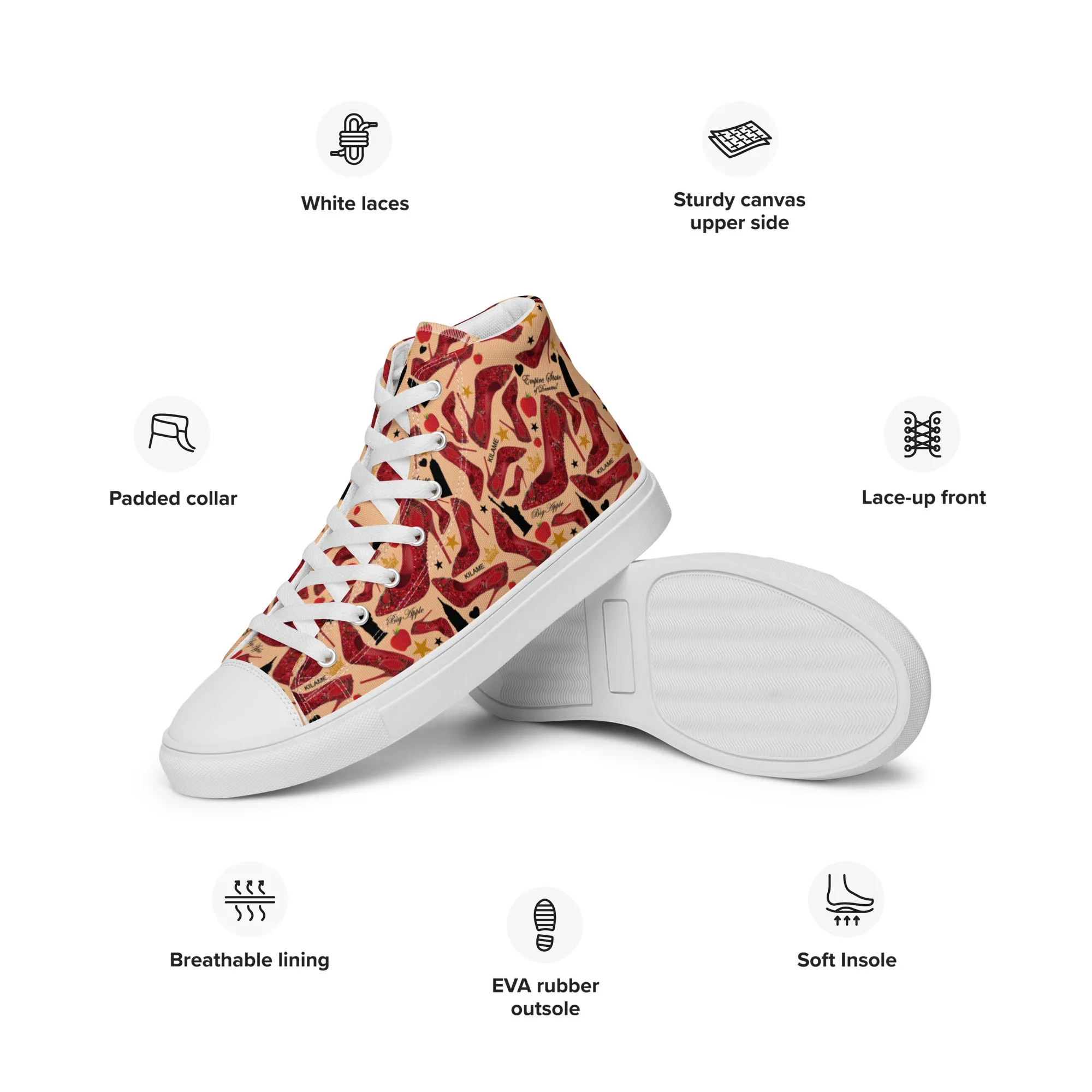 Women’s high top canvas shoes 'Empire State of dreams'