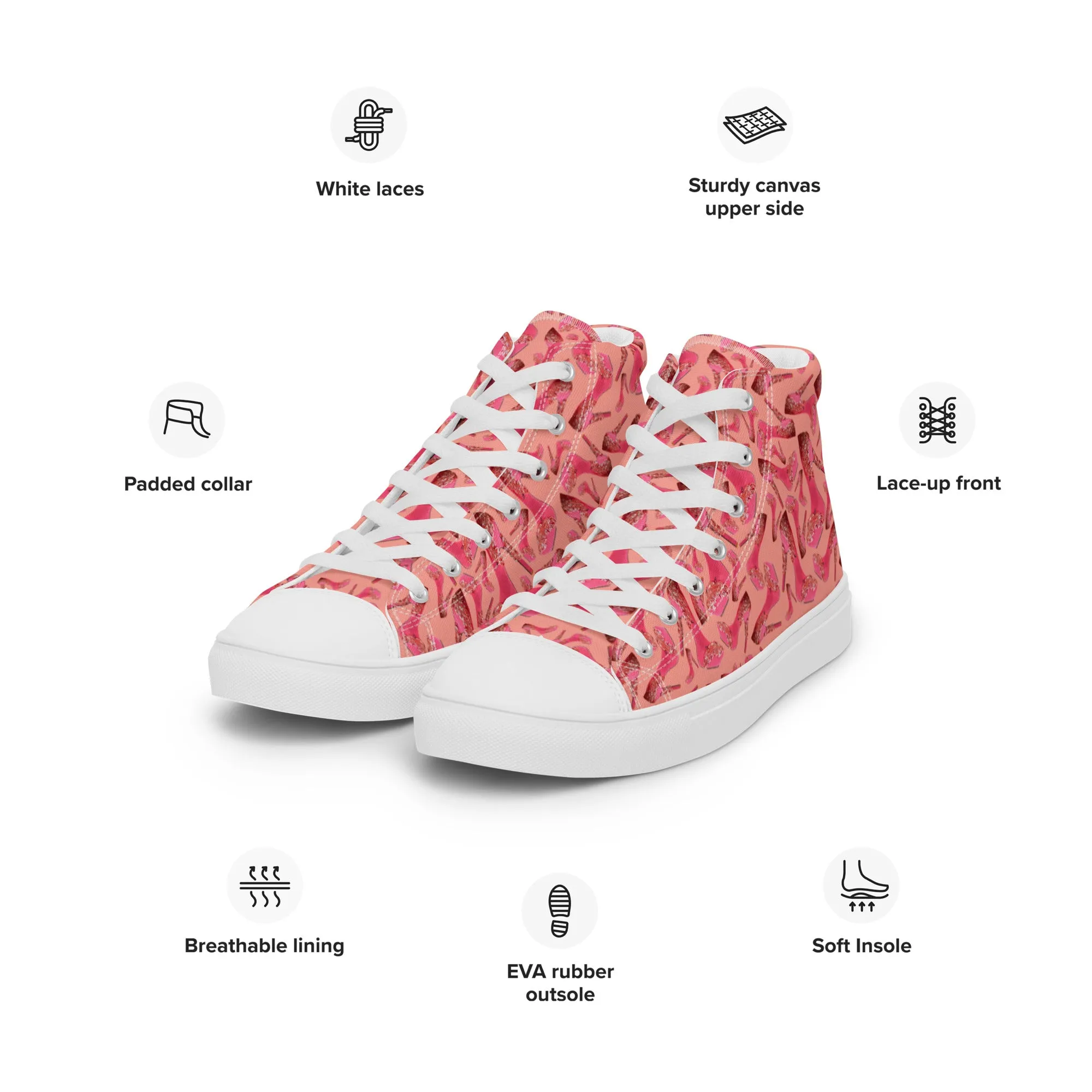 Women’s high top canvas shoes 'Influencer Vibe'