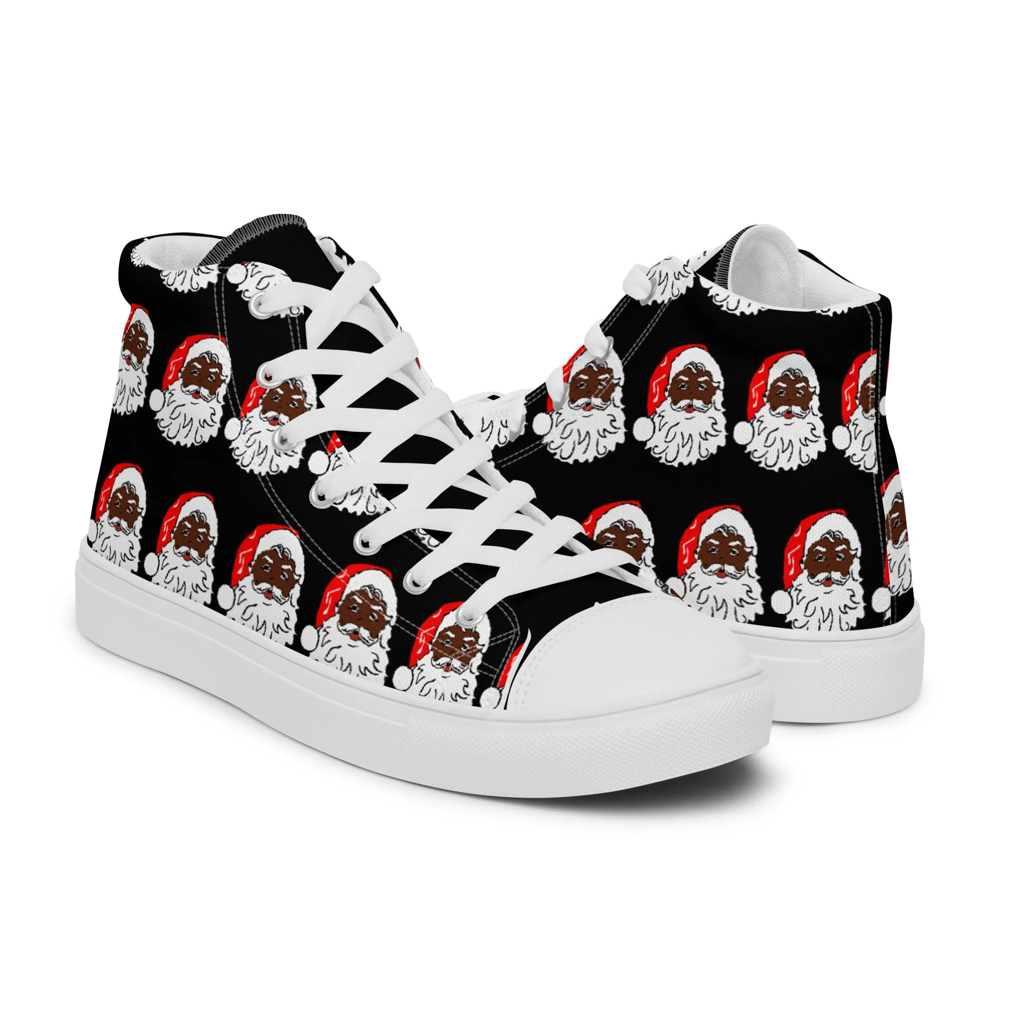 Women’s high top canvas shoes Santa Black