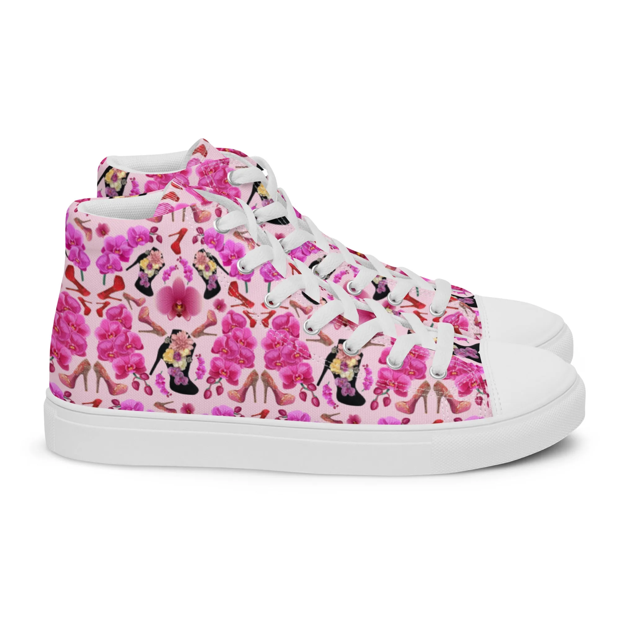 Women’s high top canvas shoes 'Secret garden'