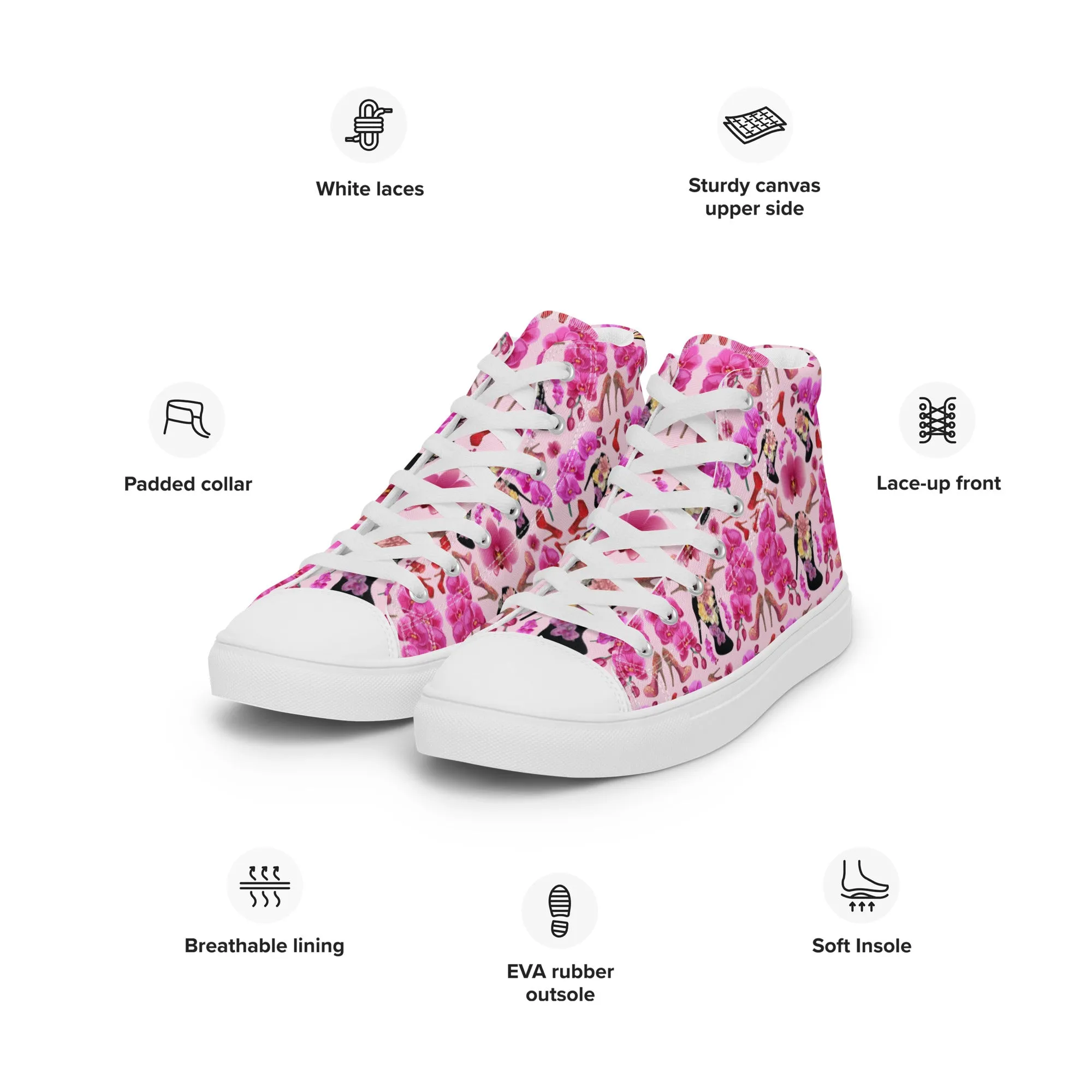 Women’s high top canvas shoes 'Secret garden'