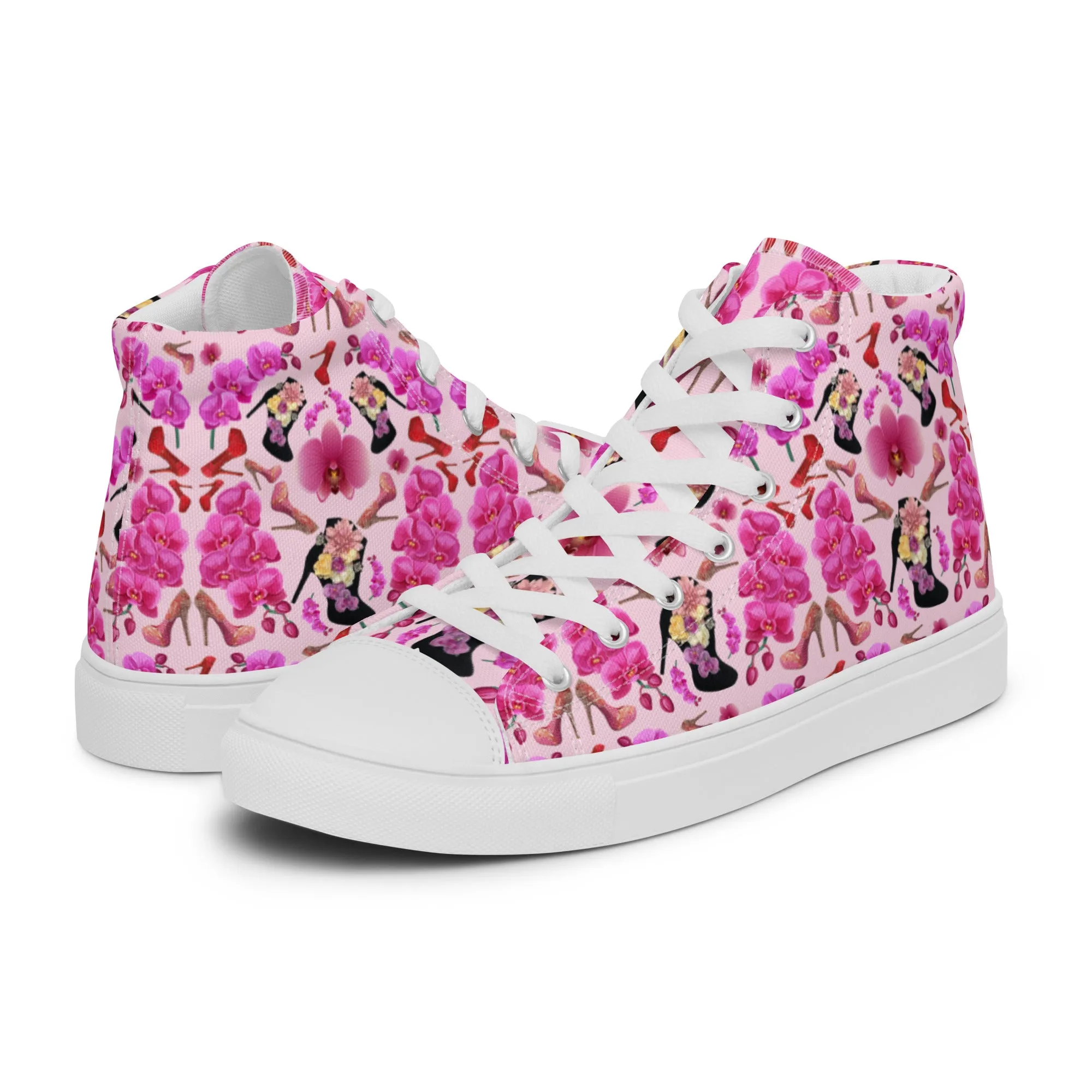 Women’s high top canvas shoes 'Secret garden'