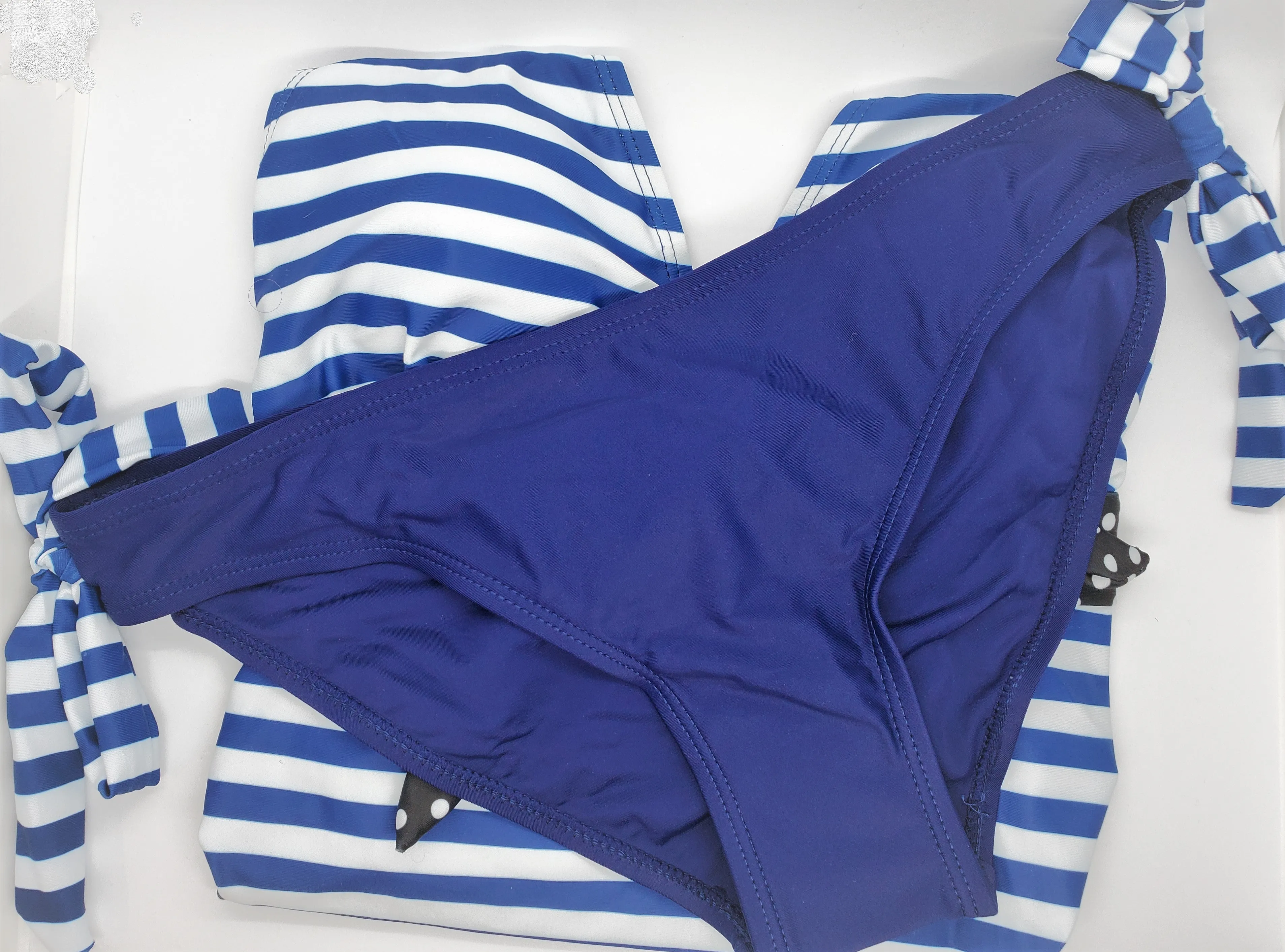 Women's Navy stripe nautical Maternity two piece tankini swimsuit