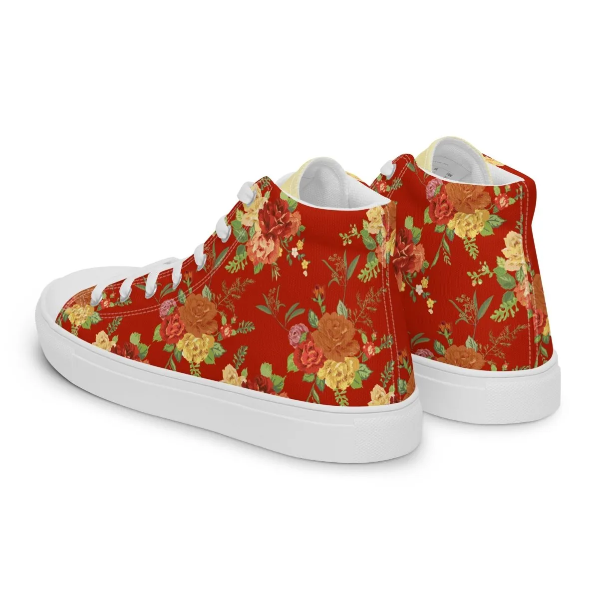 Women’s Red Floral Sneakers