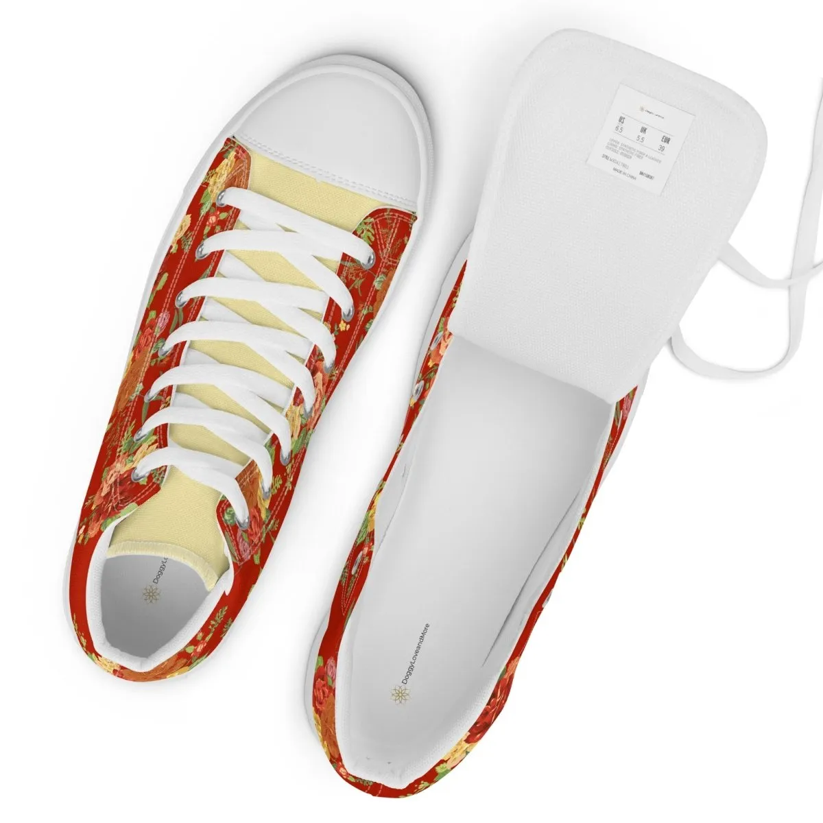 Women’s Red Floral Sneakers