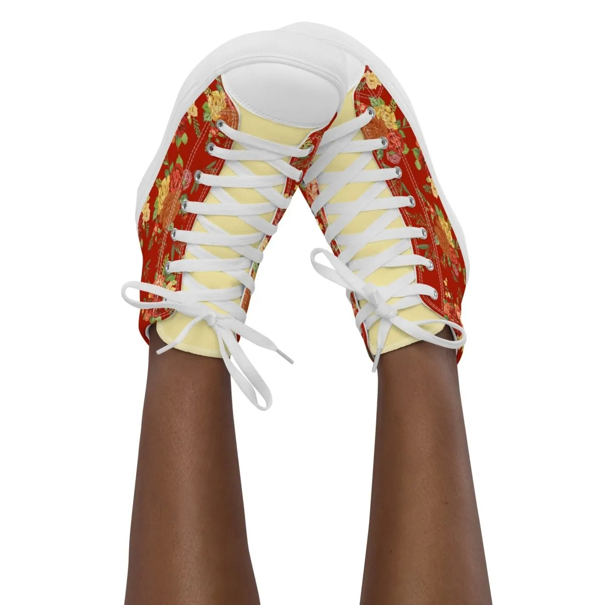 Women’s Red Floral Sneakers