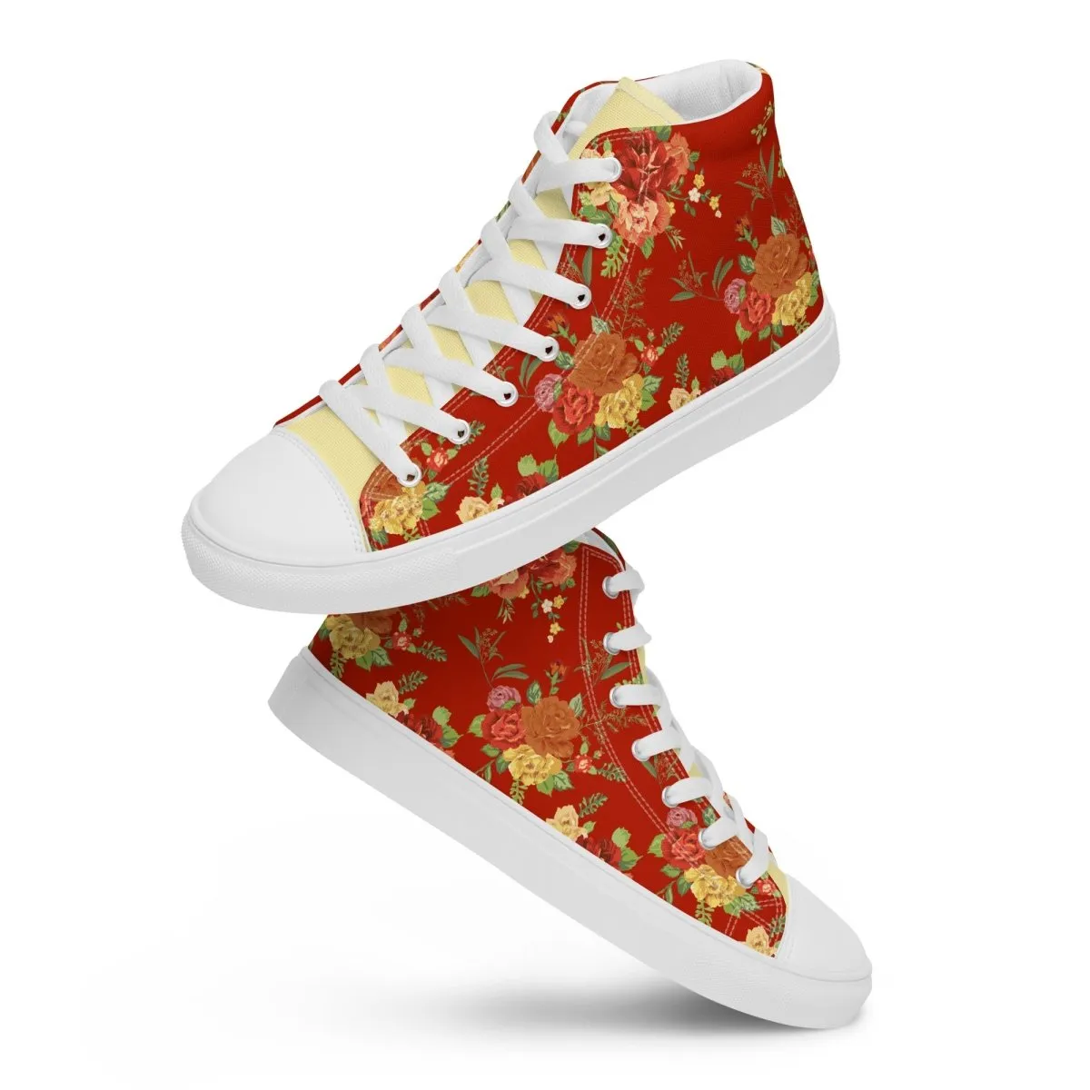Women’s Red Floral Sneakers