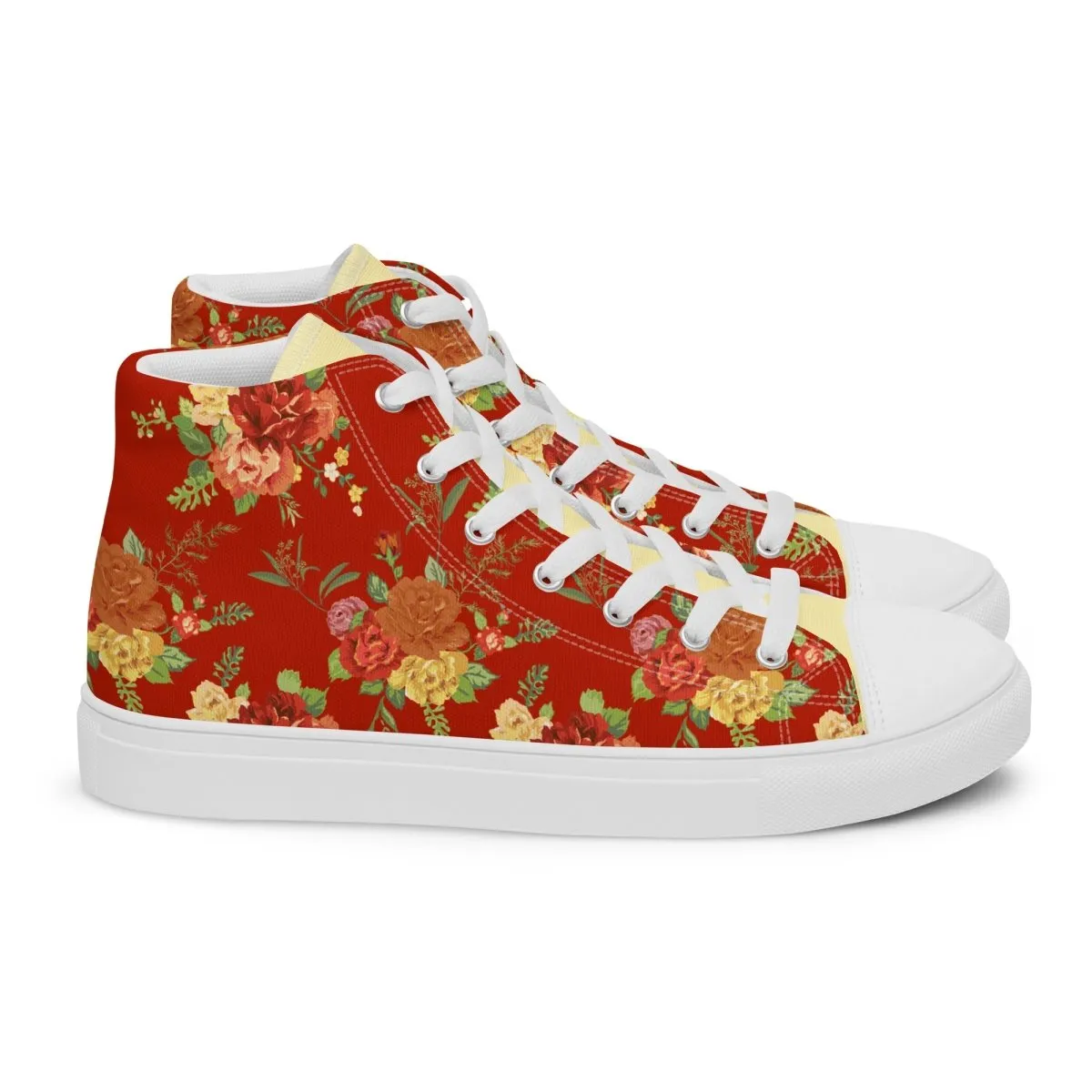 Women’s Red Floral Sneakers