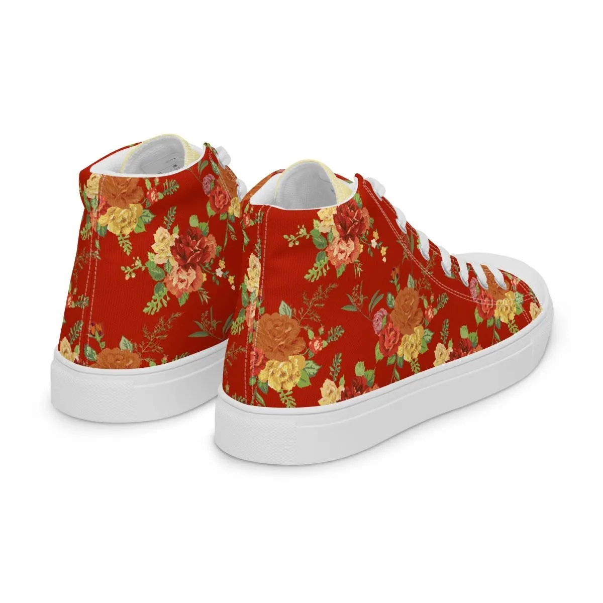 Women’s Red Floral Sneakers