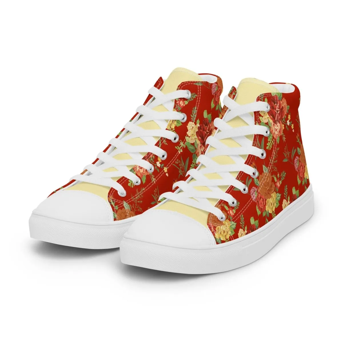 Women’s Red Floral Sneakers