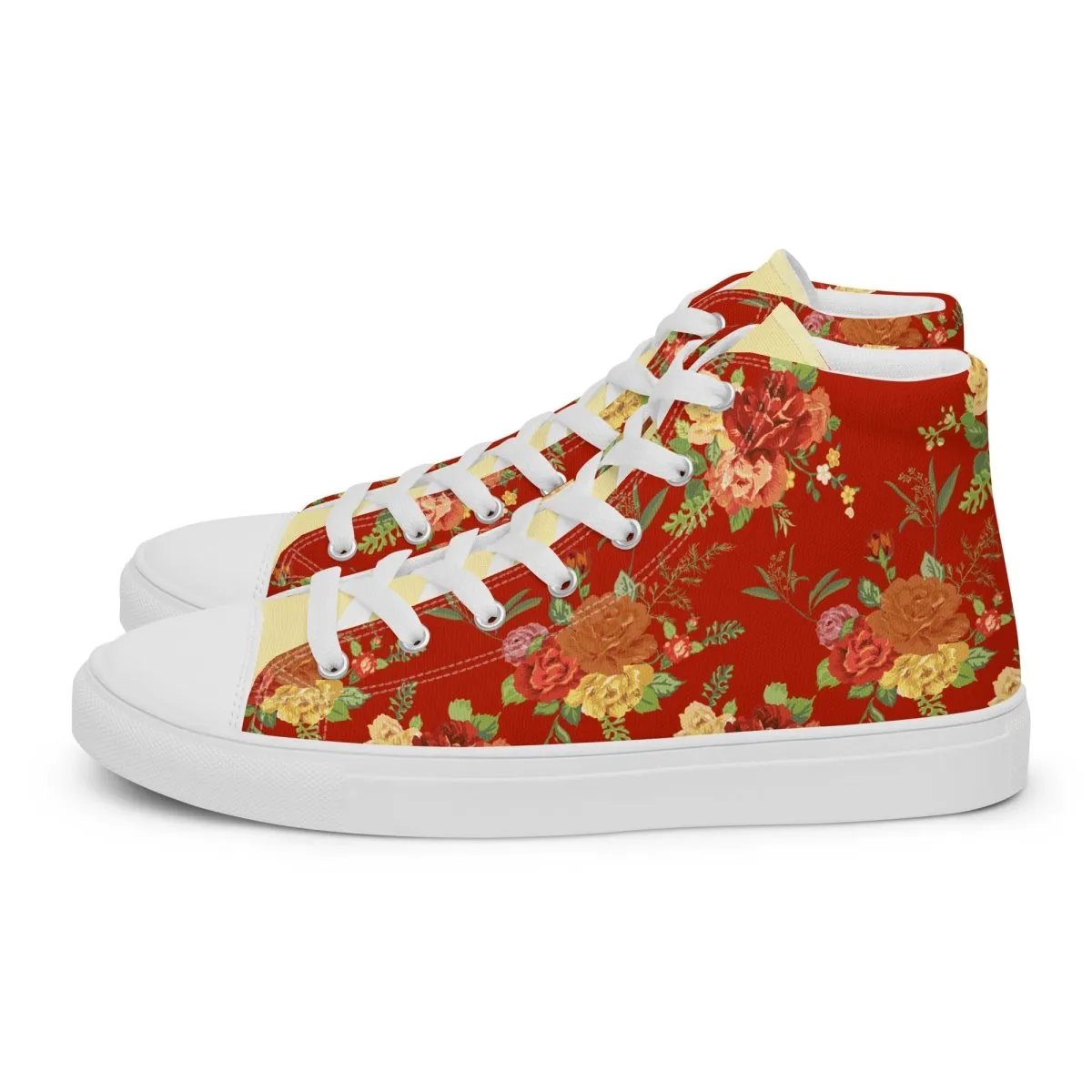 Women’s Red Floral Sneakers