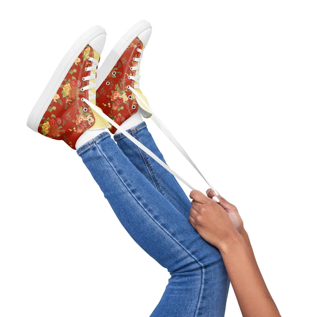Women’s Red Floral Sneakers