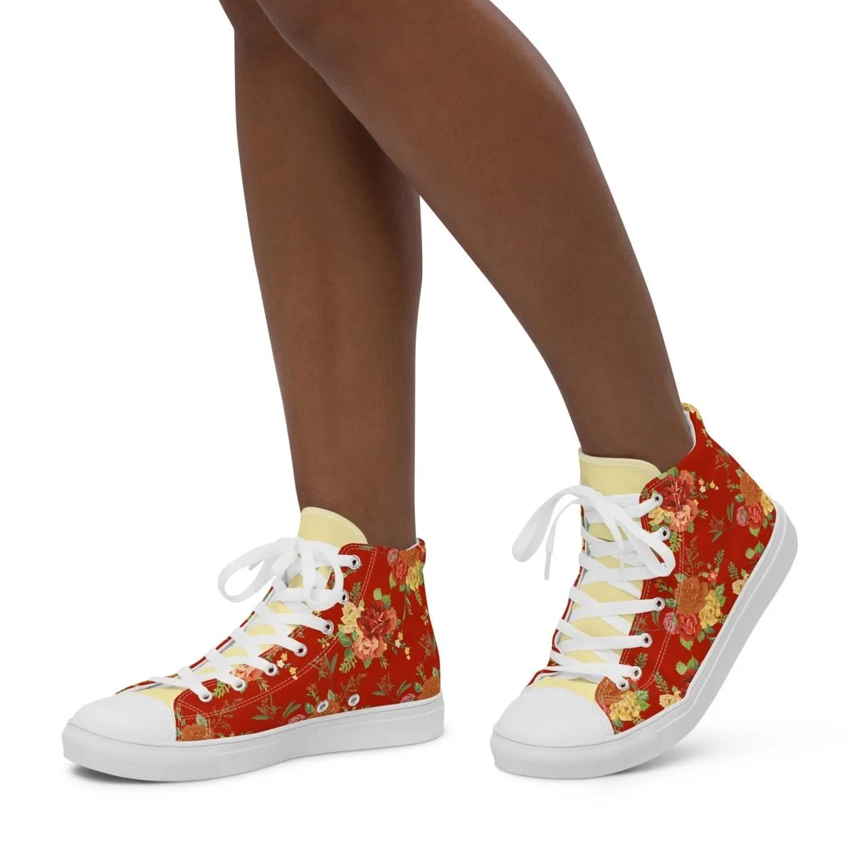 Women’s Red Floral Sneakers