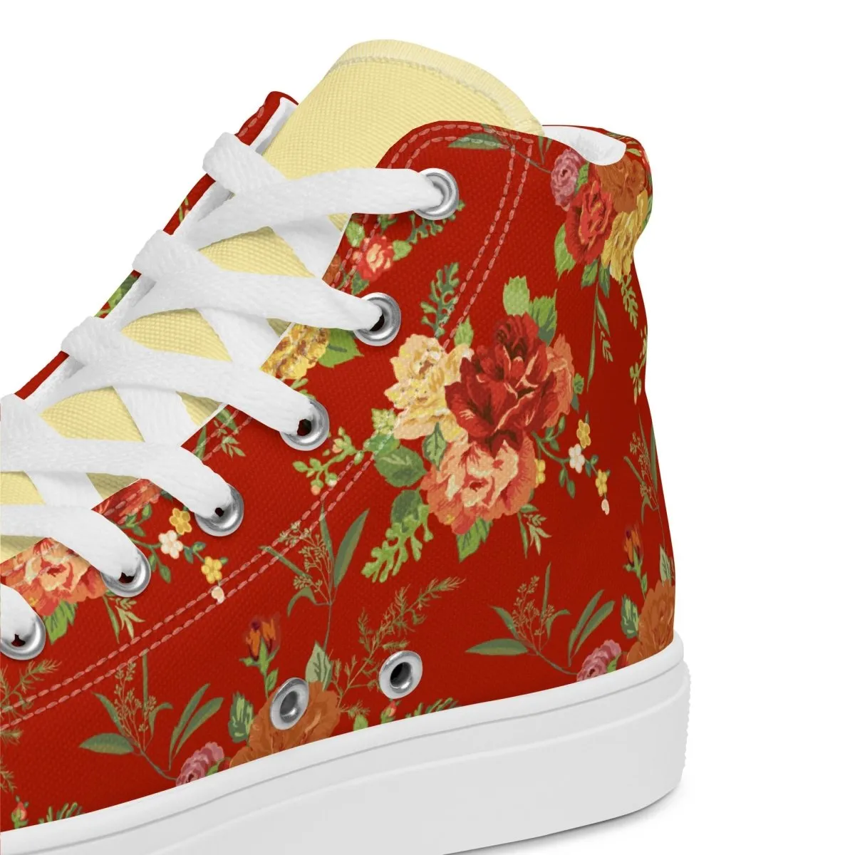 Women’s Red Floral Sneakers