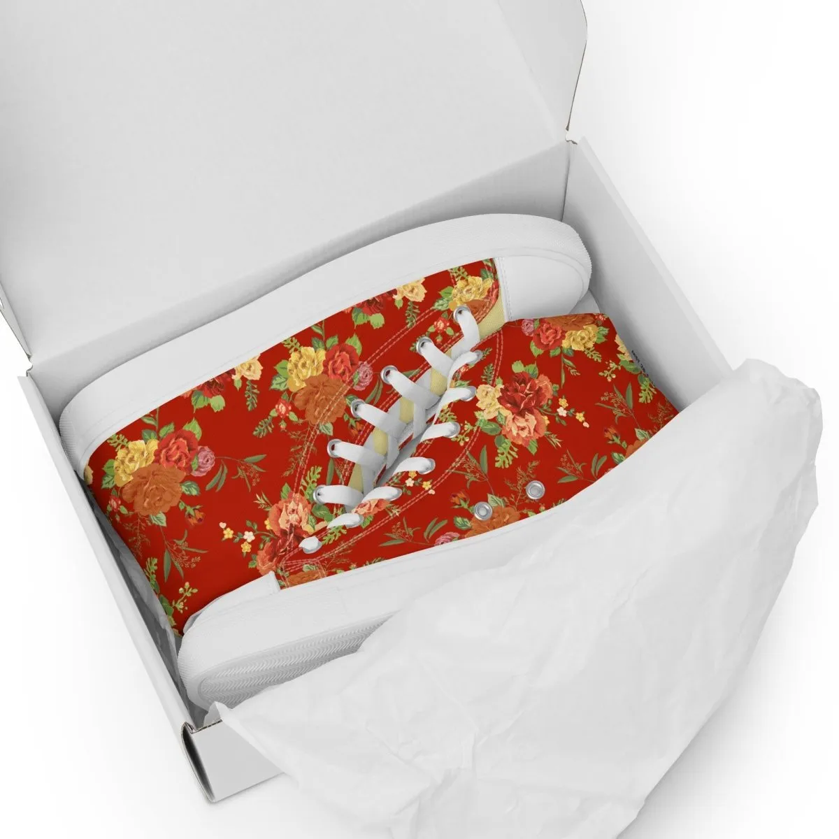 Women’s Red Floral Sneakers
