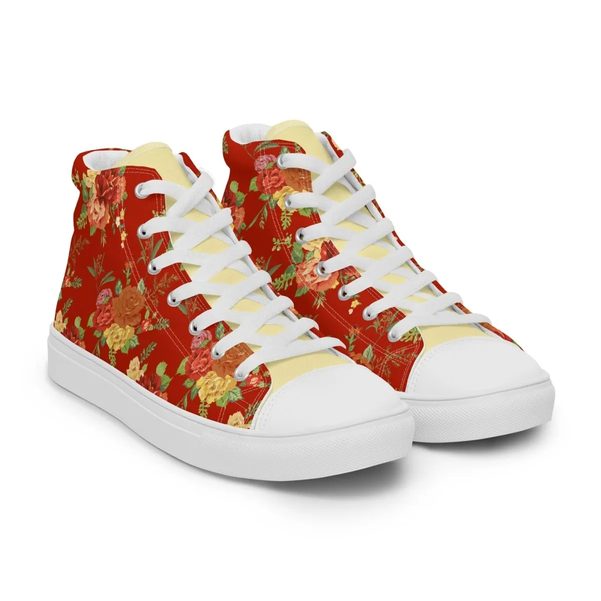 Women’s Red Floral Sneakers