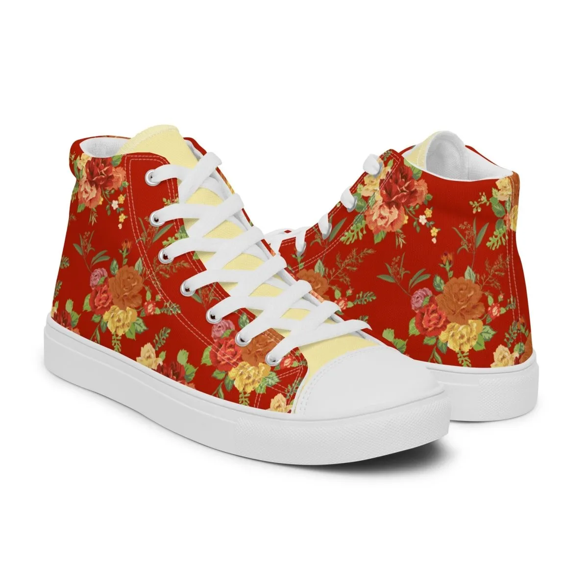 Women’s Red Floral Sneakers