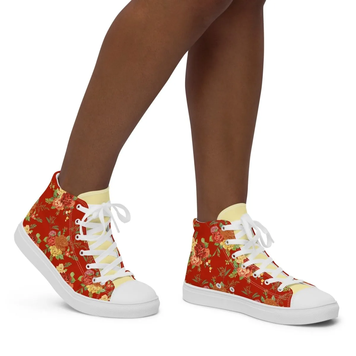Women’s Red Floral Sneakers