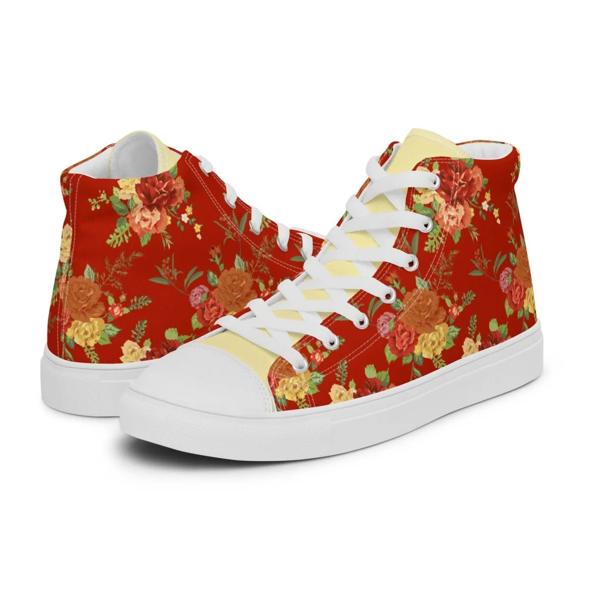 Women’s Red Floral Sneakers