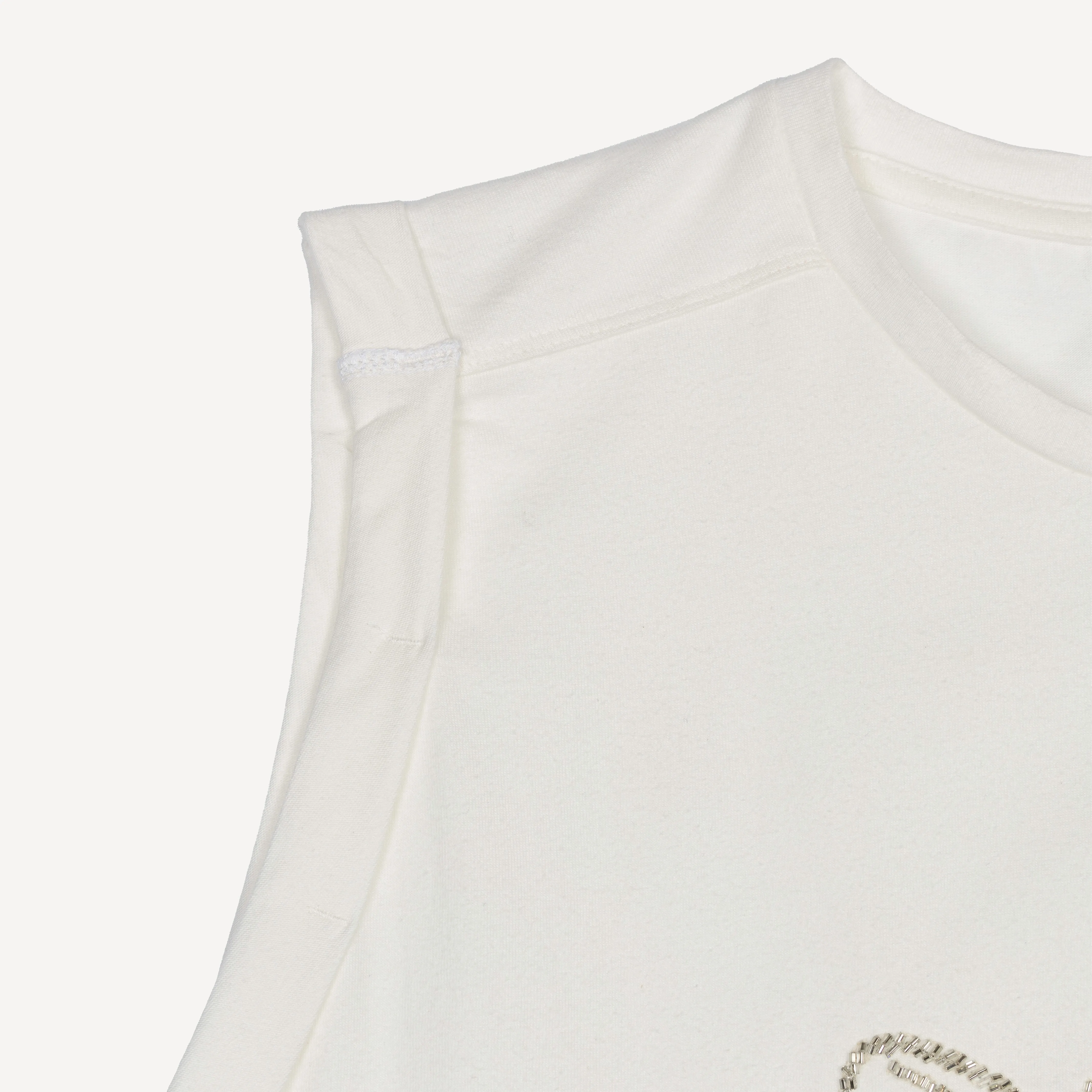 Womens Rolled Sleeve Muscle Tank - Marshmallow