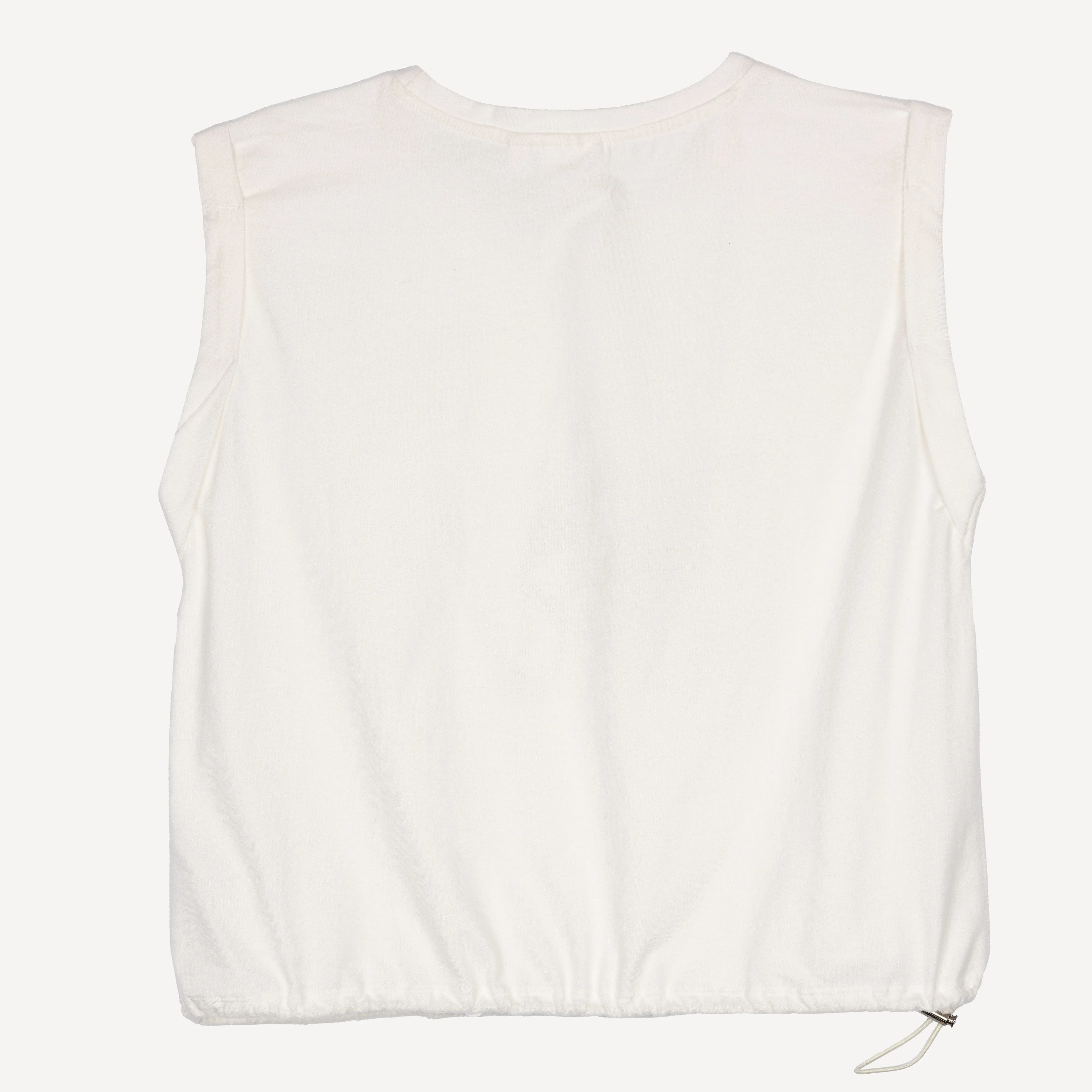 Womens Rolled Sleeve Muscle Tank - Marshmallow