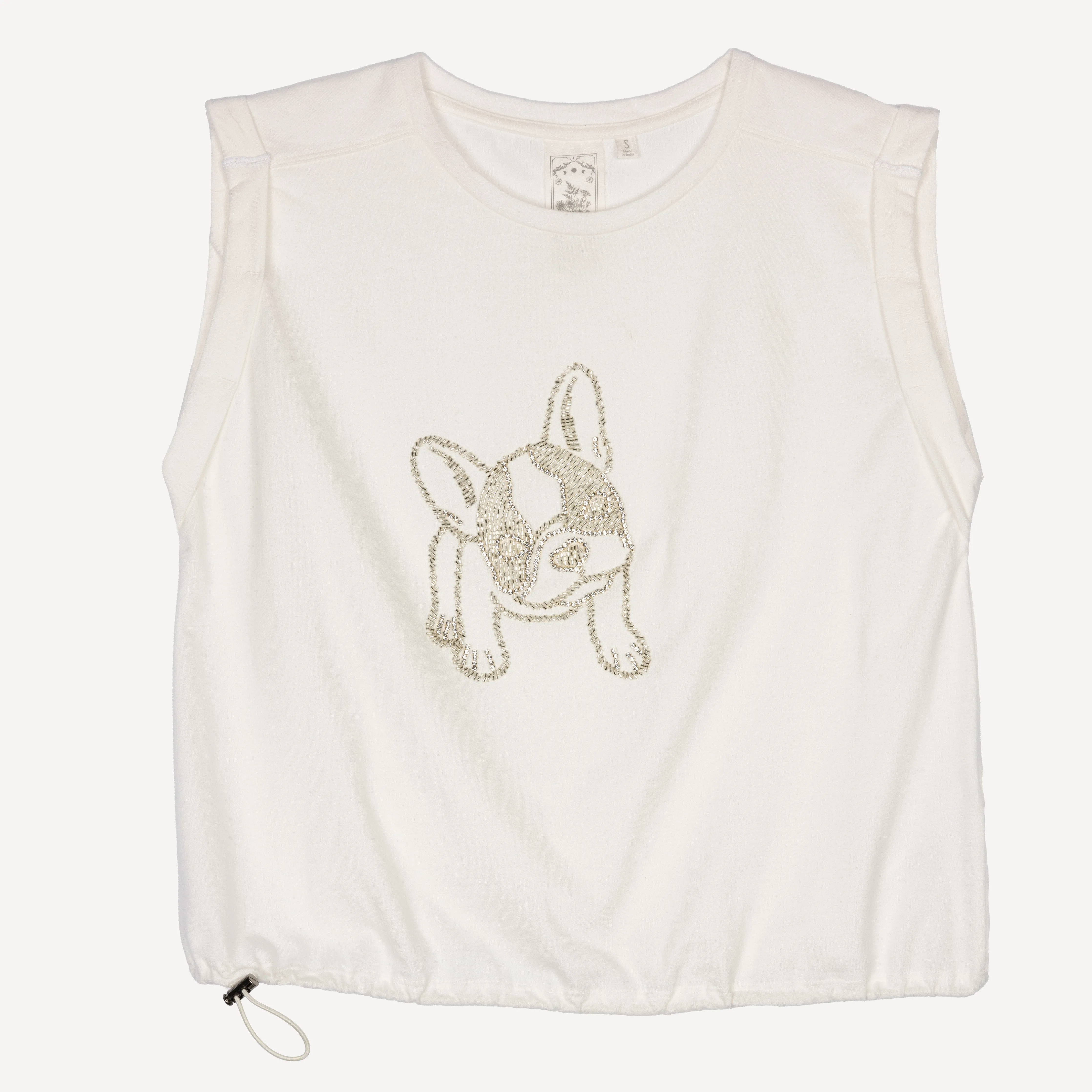 Womens Rolled Sleeve Muscle Tank - Marshmallow