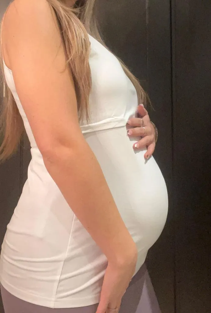 Women's white cotton maternity & nursing classic tank top