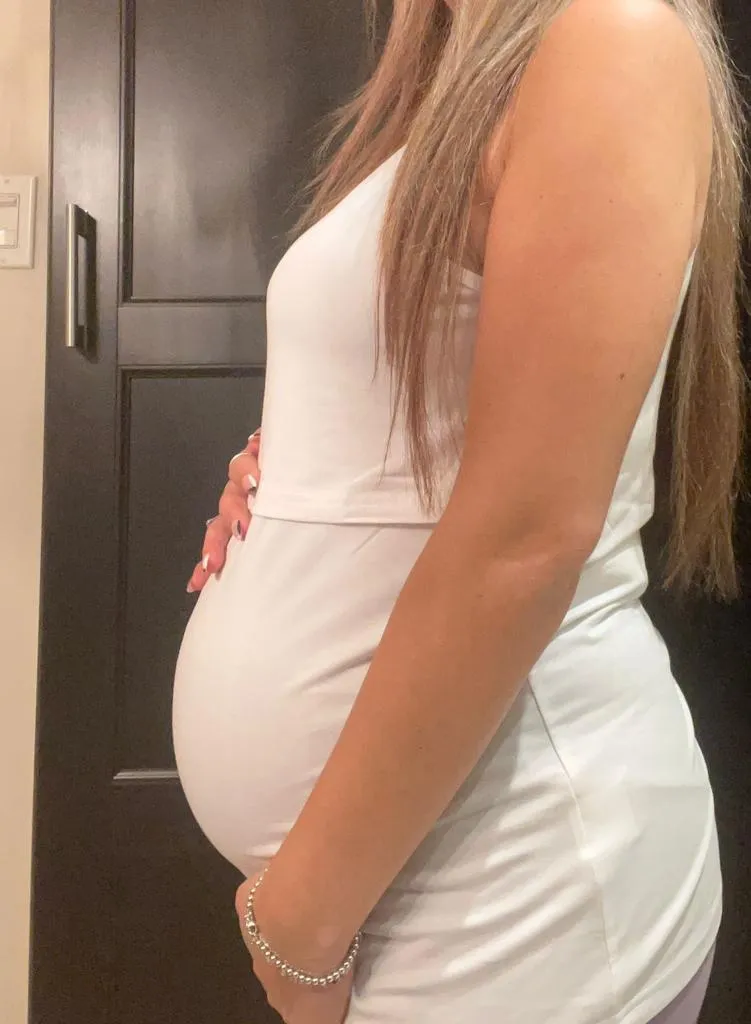 Women's white cotton maternity & nursing classic tank top