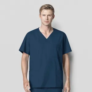 WonderWORK 103 Men's V-Neck Scrub Top Caribbean Blue