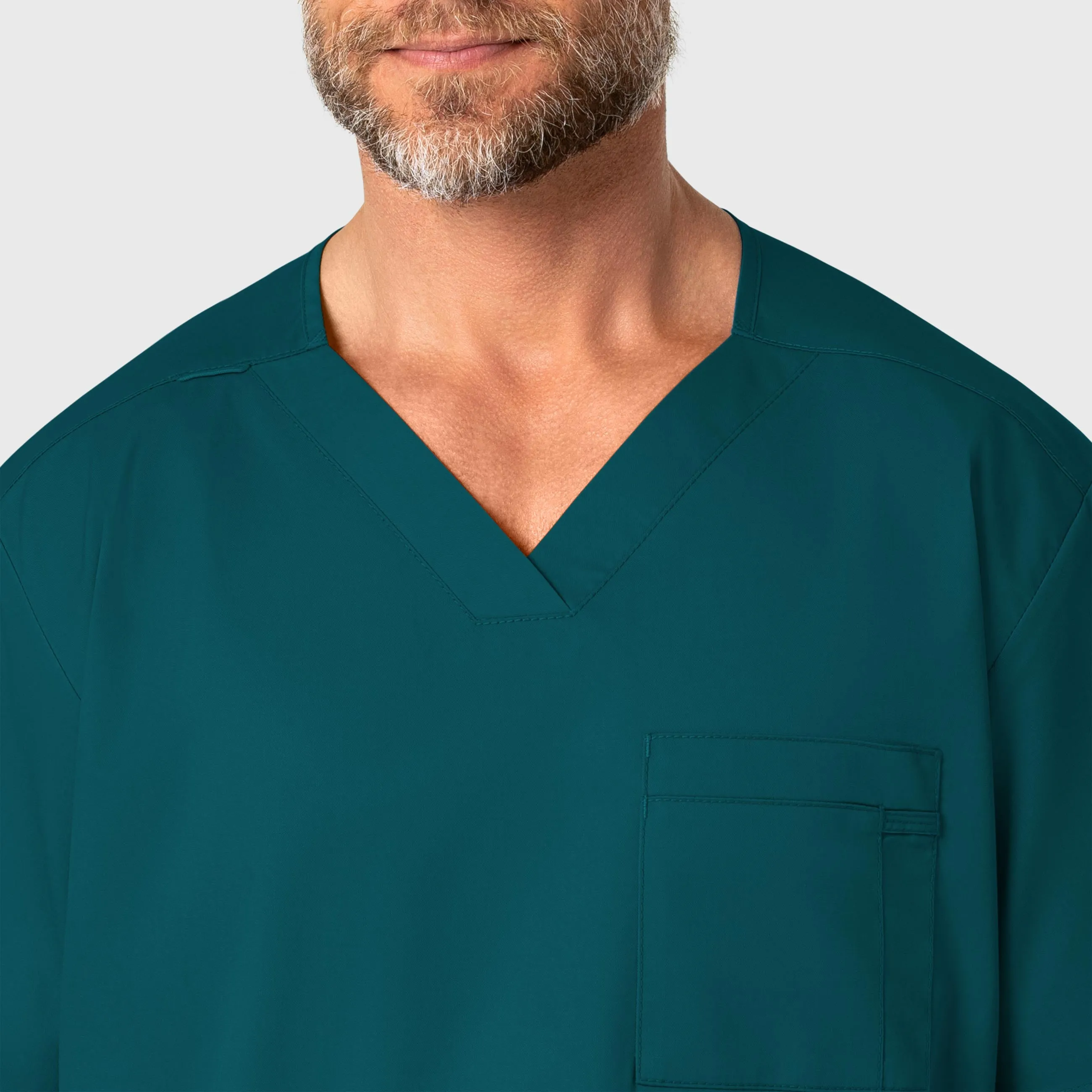 WonderWORK 103 Men's V-Neck Scrub Top Caribbean Blue