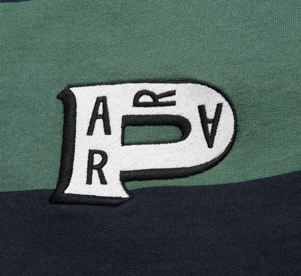 WORKED P STRIPER HALF ZIP SWEATSHIRT