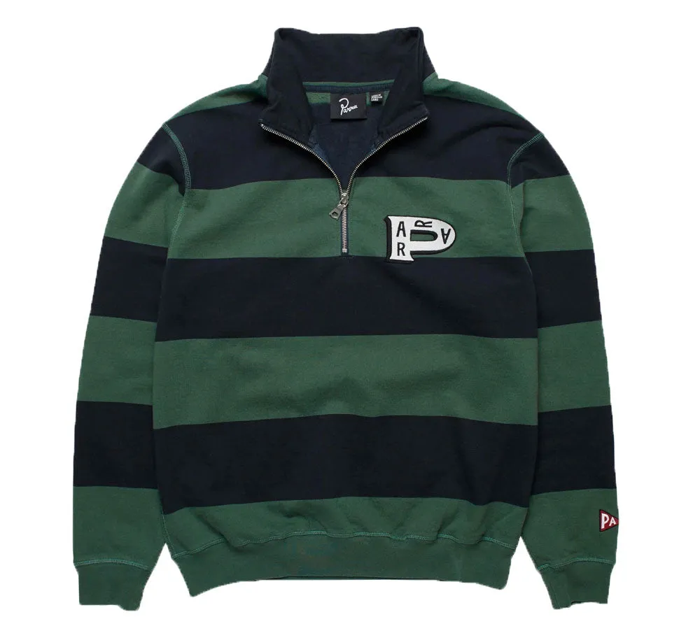 WORKED P STRIPER HALF ZIP SWEATSHIRT