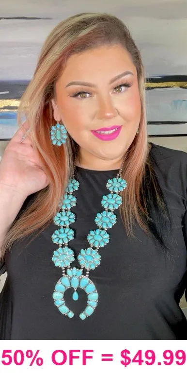 XL Turquoise Squash Blossom Necklace