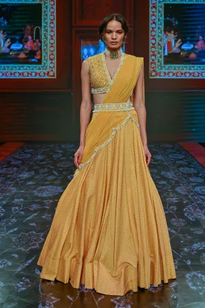 Yellow Embroidered Lehenga Set