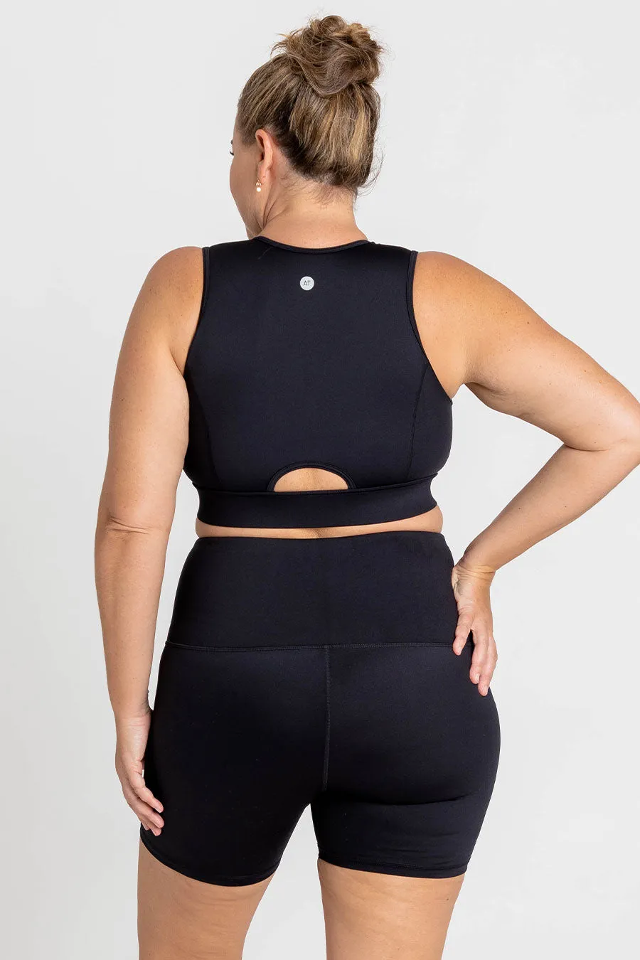 Zip Up Move Crop - Black