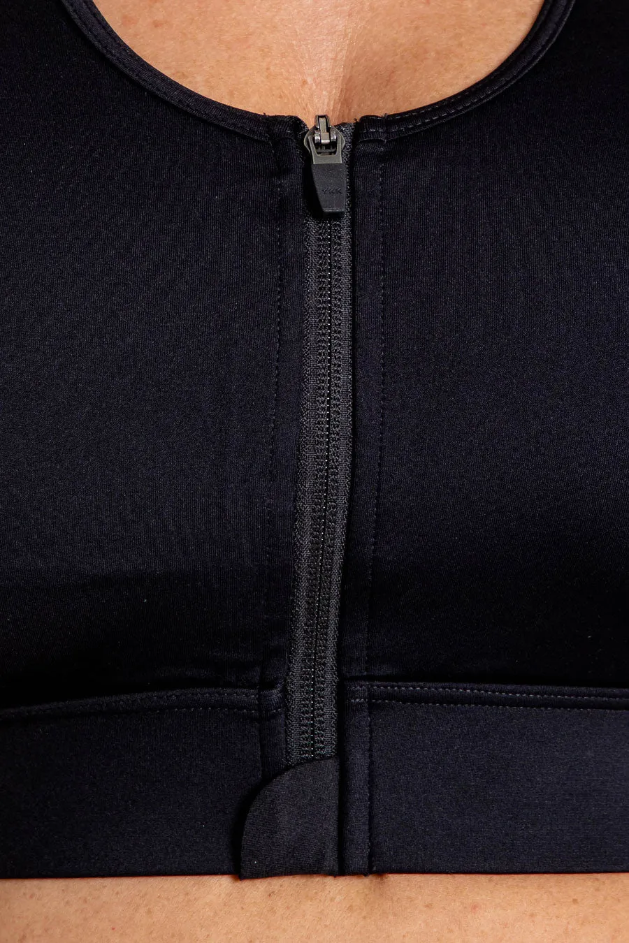 Zip Up Move Crop - Black
