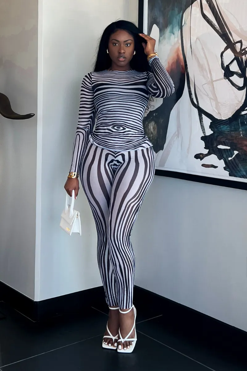 ZURIE STRIPED LEGGING | SET
